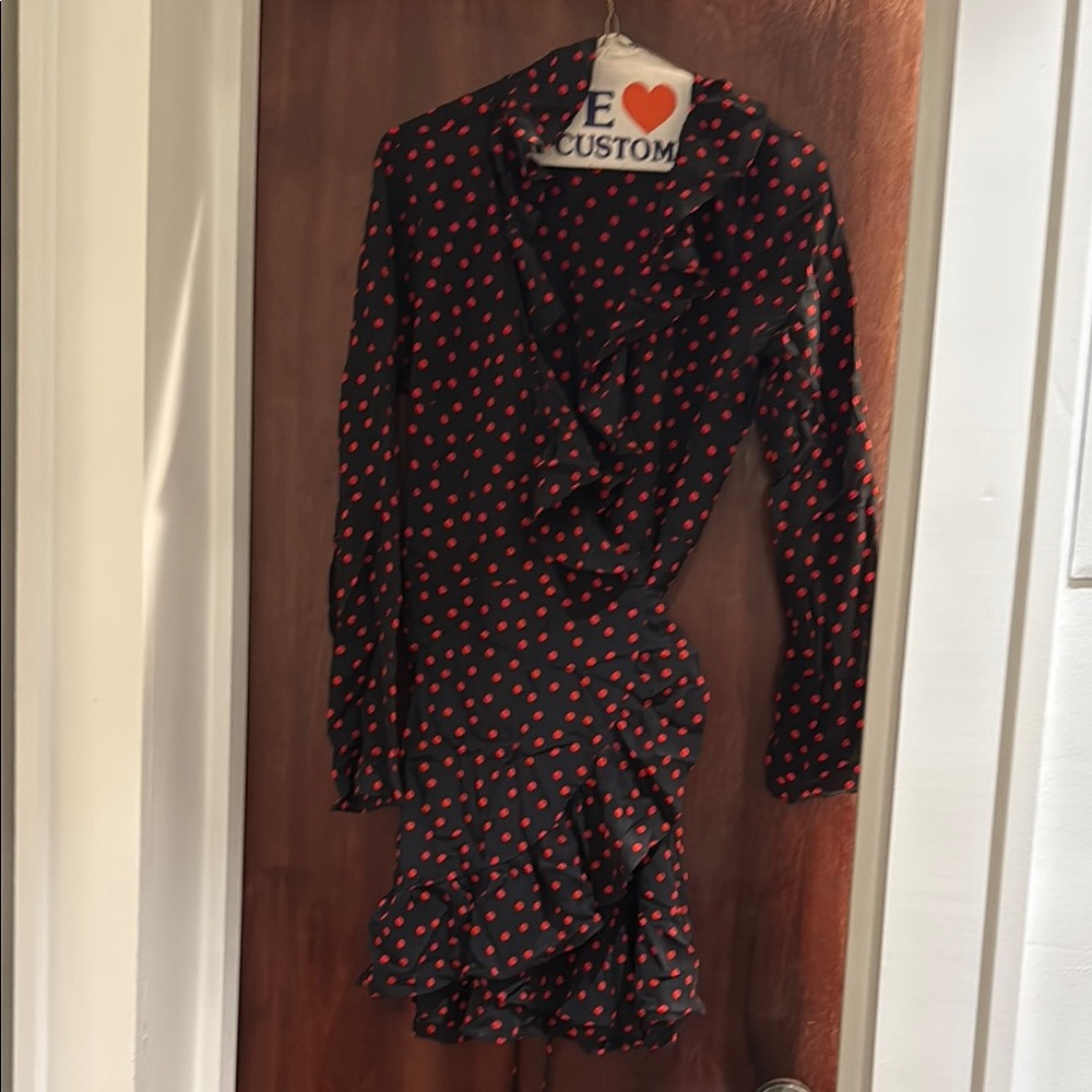 Realisation Black and Red Wrap Mini Dress